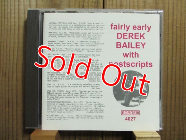 画像1: Derek Bailey / Fairly Early With Postscripts (1)