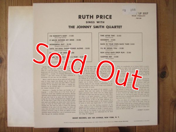 画像2: Ruth Price Sings With The Johnny Smith Quartet / Ruth Price Sings With The Johnny Smith Quartet (2)