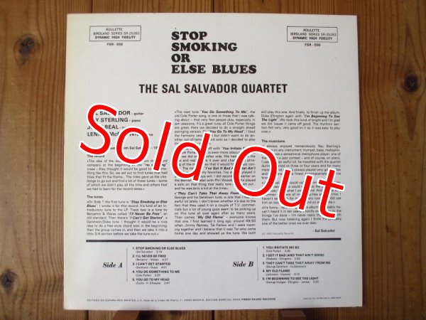 画像2: The Sal Salvador Quartet / Stop Smoking Or Else Blues (2)