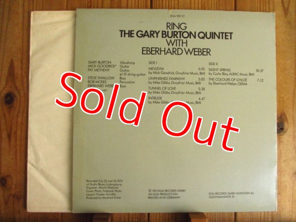 画像2: The Gary Burton Quintet with Eberhard Weber - Pat Metheny(g) / Ring (2)
