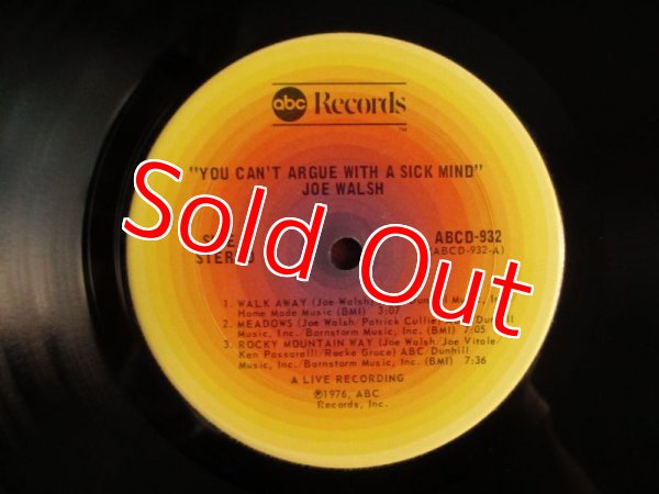 画像3: Joe Walsh / You Can't Argue With A Sick Mind (Recorded Live) (3)