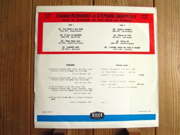 画像3: 2枚セット！■Django Reinhardt & Stephane Grappelly / Avec Le Quintette Du Hot Club De France（2枚セット） (3)