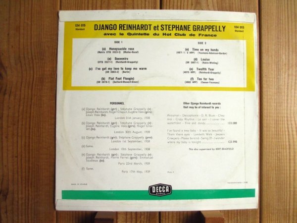画像6: 2枚セット！■Django Reinhardt & Stephane Grappelly / Avec Le Quintette Du Hot Club De France（2枚セット） (6)