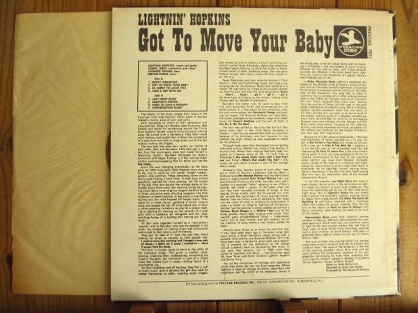 画像2: Lightnin' Hopkins / Got To Move Your Baby (2)
